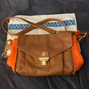 Tory Burch Brown Orange Crossbody with Dust Bag